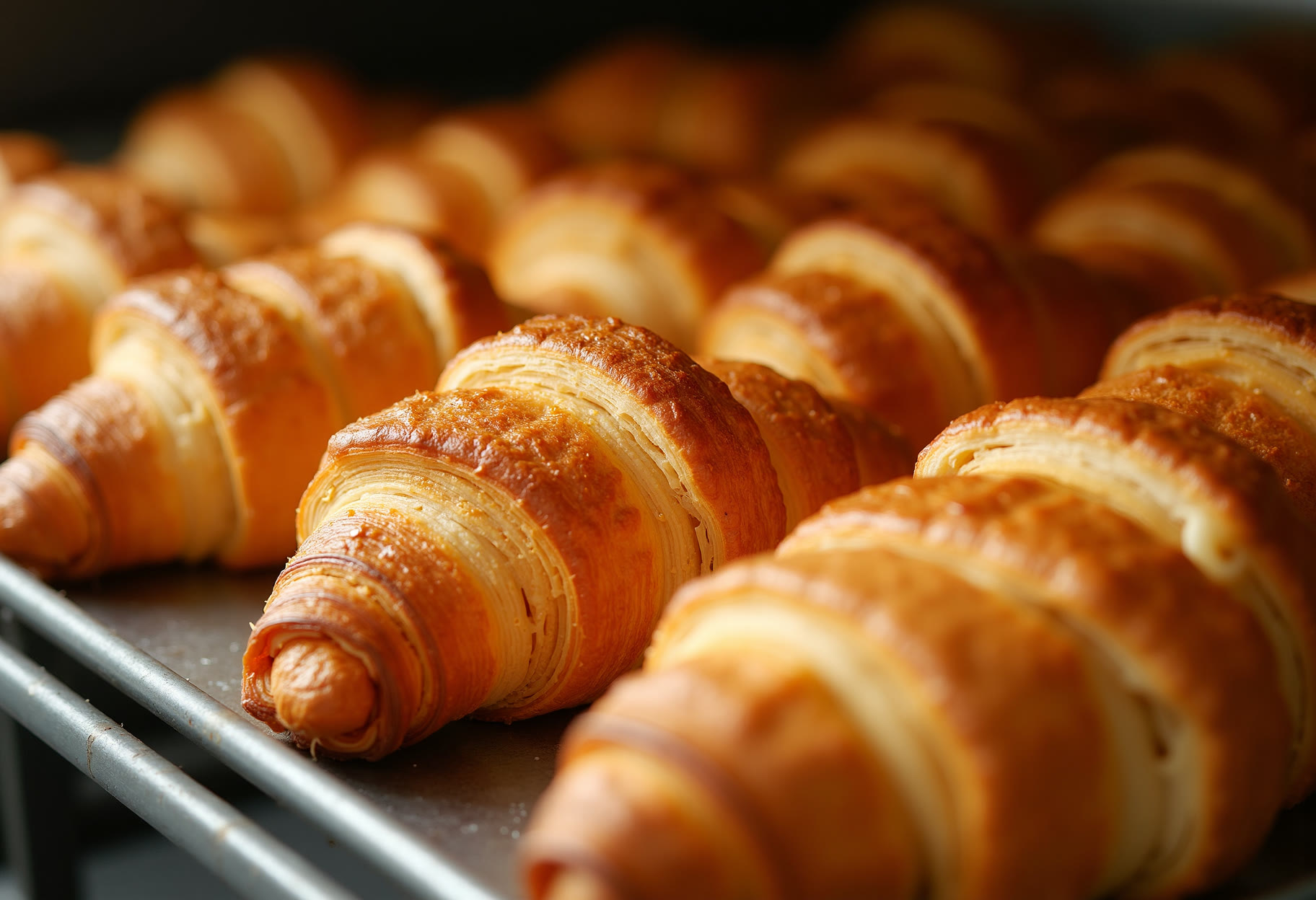 Flaky croissants